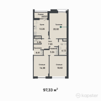 ЖК Asylym Park 1 — 3-ком 97,3 м² (от 48 470 340 тг)