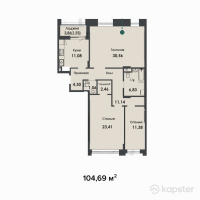 ЖК Asylym Park 1 — 3-ком 104,7 м² (от 52 135 620 тг)