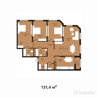 ЖК Sultan Beibarys — 4-ком 131,4 м² (от 64 386 000 тг)