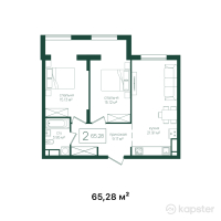 ЖК Mereke — 2-ком 65,3 м² (от 24 806 400 тг)