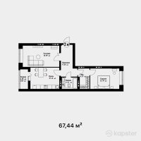 ЖК Snegiri — 2-ком 67,4 м² (от 28 999 200 тг)