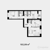 ЖК Snegiri — 3-ком 102,1 м² (от 43 898 700 тг)