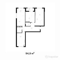ЖК Arena Sunset — 3-ком 94,9 м² (от 42 705 000 тг)
