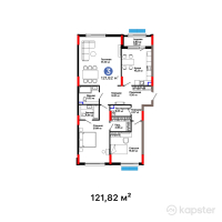 ЖК Parkside — 3-ком 121,8 м² (от 110 856 200 тг)