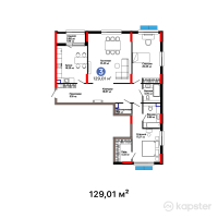 ЖК Parkside — 3-ком 129 м² (от 117 399 100 тг)