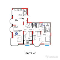 ЖК Parkside — 4-ком 156,8 м² (от 142 660 700 тг)