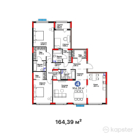 ЖК Parkside — 4-ком 164,4 м² (от 149 594 900 тг)