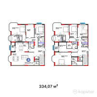 ЖК Parkside — 5-ком 334,1 м² (от 304 003 700 тг)