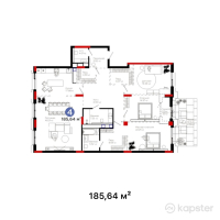 ЖК Vivaldi — 4-ком 185,6 м² (от 176 914 920 тг)
