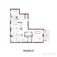ЖК Vivaldi — 5-ком 193,7 м² (от 184 577 040 тг)