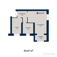 ЖК Janybek Kerei — 1-ком 45,9 м² (от 23 393 700 тг)