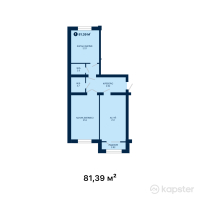 ЖК Janybek Kerei — 2-ком 81,4 м² (от 41 508 900 тг)