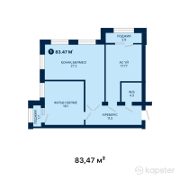 ЖК Janybek Kerei — 2-ком 83,5 м² (от 42 569 700 тг)