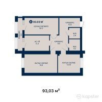 ЖК Janybek Kerei — 3-ком 93 м² (от 47 445 300 тг)