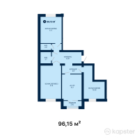 ЖК Janybek Kerei — 3-ком 96,2 м² (от 49 036 500 тг)