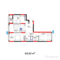 ЖК Arena Towers — 3-ком 84,6 м² (от 49 248 840 тг)