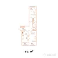 ЖК Vendome — 2-ком 89,1 м² (от 89 991 000 тг)