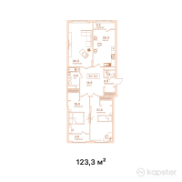 ЖК Vendome — 3-ком 123,3 м² (от 124 533 000 тг)