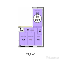 ЖК Ala Tau Comfort — 3-ком 79,7 м² (от 35 068 000 тг)