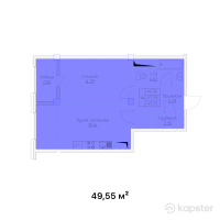 ЖК Ray Residence — 1-ком 49,6 м² (от 16 847 000 тг)