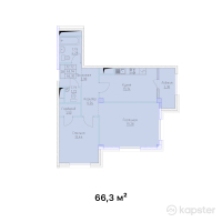 ЖК Ray Residence — 2-ком 66,3 м² (от 22 542 000 тг)