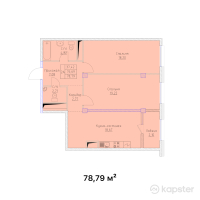 ЖК Ray Residence — 2-ком 78,8 м² (от 26 788 700 тг)