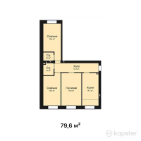 ЖК Good life — 3-ком 79,6 м² (от 31 840 000 тг)