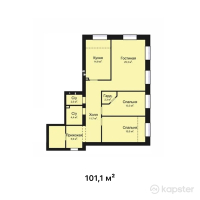 ЖК Good life — 3-ком 101,1 м² (от 40 440 000 тг)