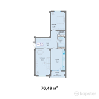 ЖК Комфорт — 2-ком 76,5 м² (от 26 771 500 тг)