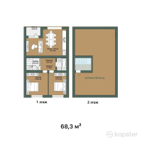 Таунхаус Aktau Terrace Avenue — 2-ком 68,3 м² (от 21 856 000 тг)