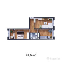 ЖК Maxima City — 2-ком 48,4 м² (от 29 058 000 тг)