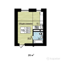 ЖК Астана — 1-ком 26 м² (от 5 980 000 тг)