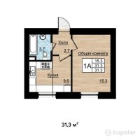 ЖК Астана — 1-ком 31,3 м² (от 7 199 000 тг)