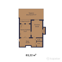 КД на Жамакаева — 1-ком 83,2 м² (от 91 542 000 тг)