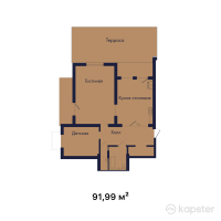 КД на Жамакаева — 2-ком 92 м² (от 101 189 000 тг)