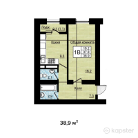 ЖК Астана — 1-ком 38,9 м² (от 8 947 000 тг)
