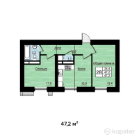 ЖК Астана — 2-ком 47,2 м² (от 10 856 000 тг)