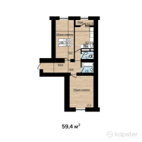 ЖК Астана — 2-ком 59,4 м² (от 13 662 000 тг)