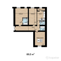 ЖК Астана — 3-ком 89,5 м² (от 20 585 000 тг)