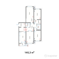 ЖК Etasa Residence — 4-ком 140,3 м² (от 103 822 000 тг)