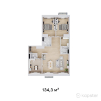 ЖК Belgravia — 3-ком 134,3 м² (от 99 516 300 тг)