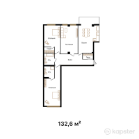 ЖК Zhuldyz Residence — 3-ком 132,6 м² (от 99 450 000 тг)