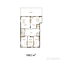 ЖК Zhuldyz Residence — 4-ком 199,1 м² (от 149 325 000 тг)