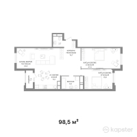 ЖК JAZZ-квартал — 3-ком 98,5 м² (от 91 605 000 тг)