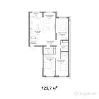 ЖК Riviera — 4-ком 123,7 м² (от 108 856 000 тг)