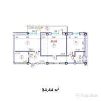ЖК Эмир — 2-ком 94,4 м² (от 30 220 800 тг)