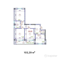 ЖК Эмир — 3-ком 103,3 м² (от 33 052 800 тг)