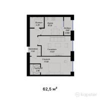 ЖК Zhana Alem — 2-ком 62,5 м² (null)