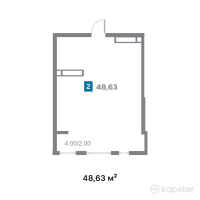 ЖК River City — 2-ком 48,6 м² (от 31 901 280 тг)