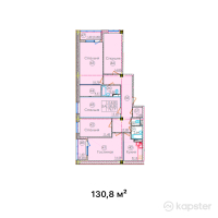 ЖК Кабанбай Батыр — 5-ком 130,8 м² (от 78 480 000 тг)